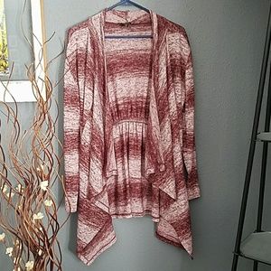 Striped Burgandy cardigan size XL